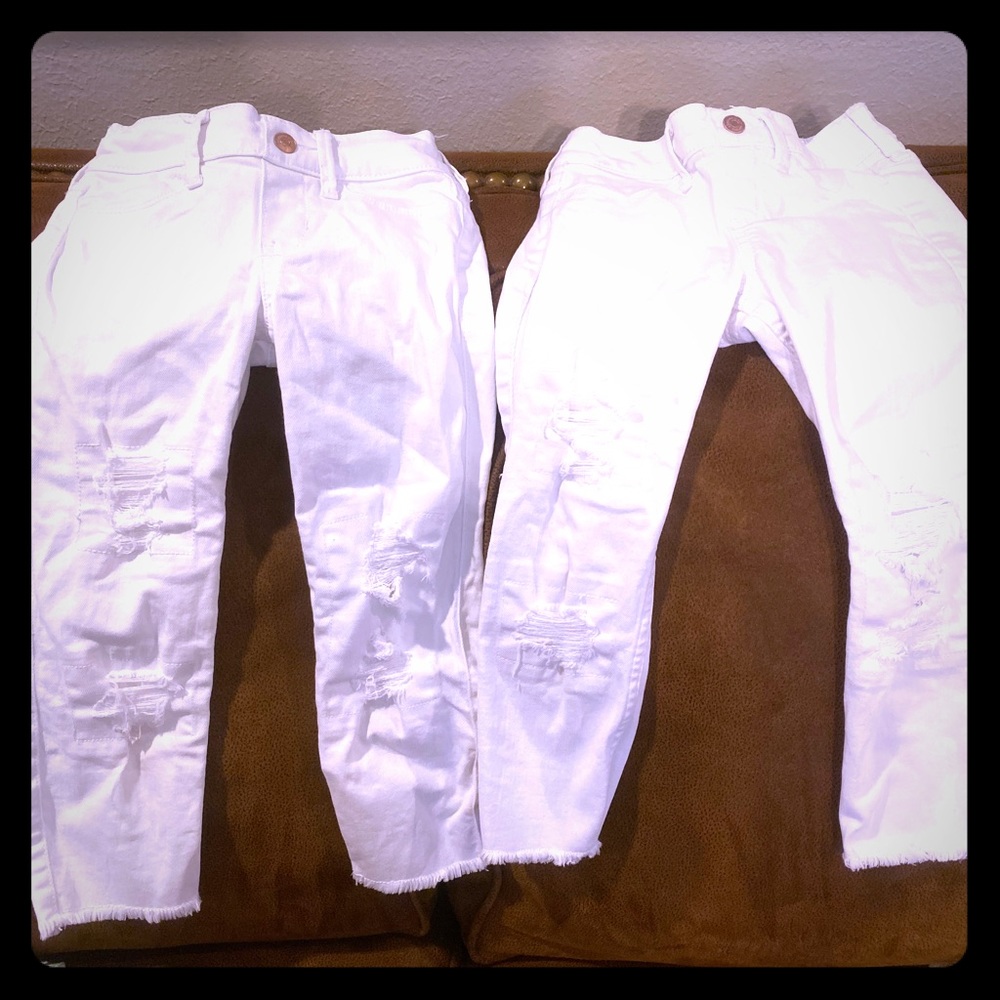 Abercrombie Capri Jeggings with Faux Holes! TWINS